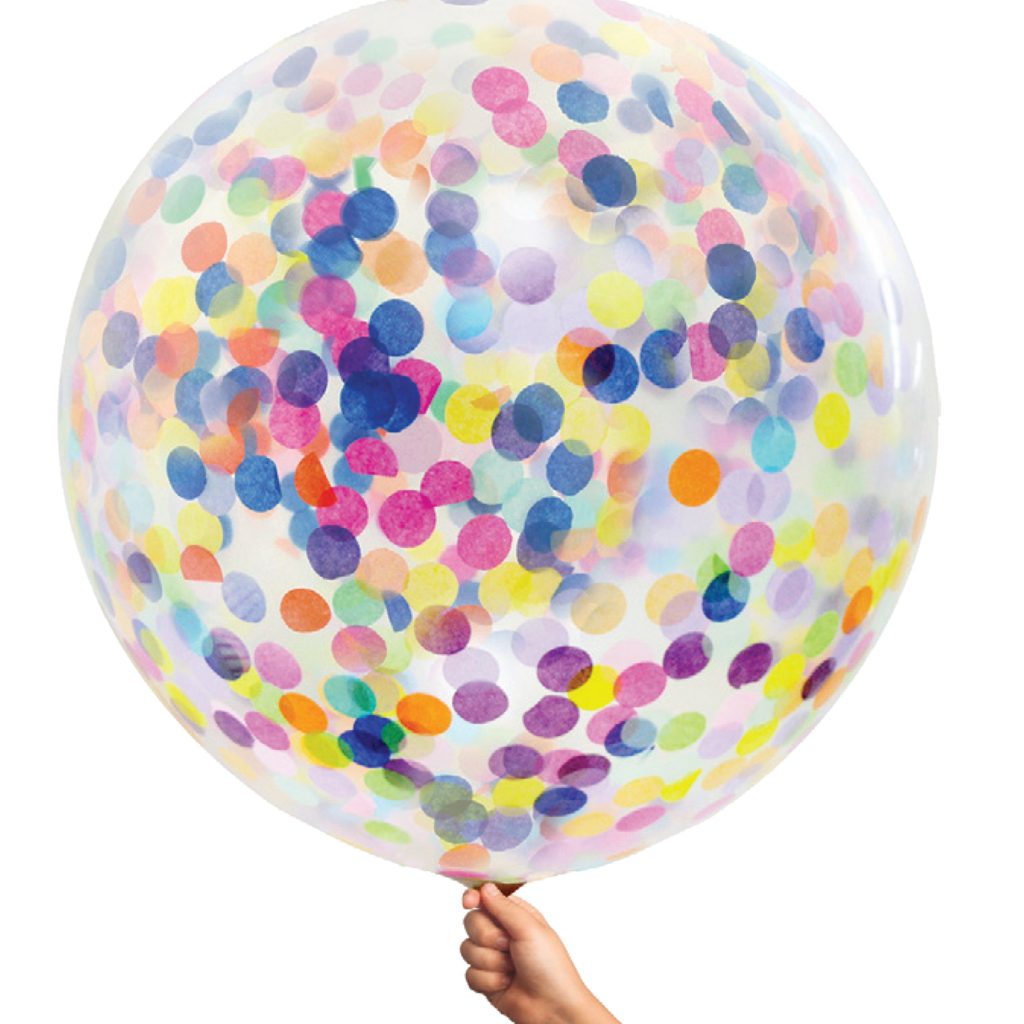 Multi Coloured 90cm Confetti Balloon