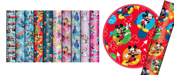 DIS029 Assorted Disney Roll Wrap
