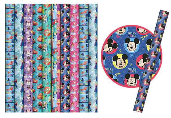 DIS028 Assorted Disney Tall Roll Wrap