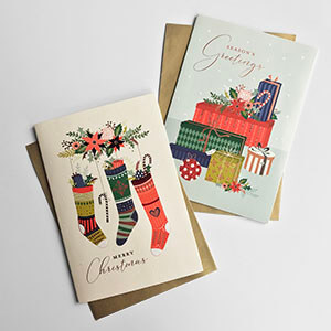 Rectangle Traditional Christmas Boxed Card Variety 1